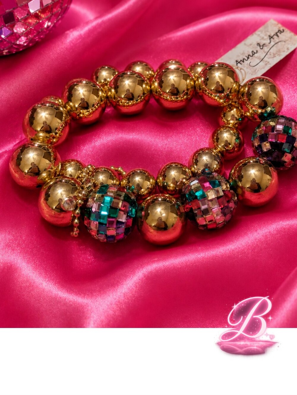 Anna & Ava Gold Glamorous Beaded Stackable Bracelet Set NWT